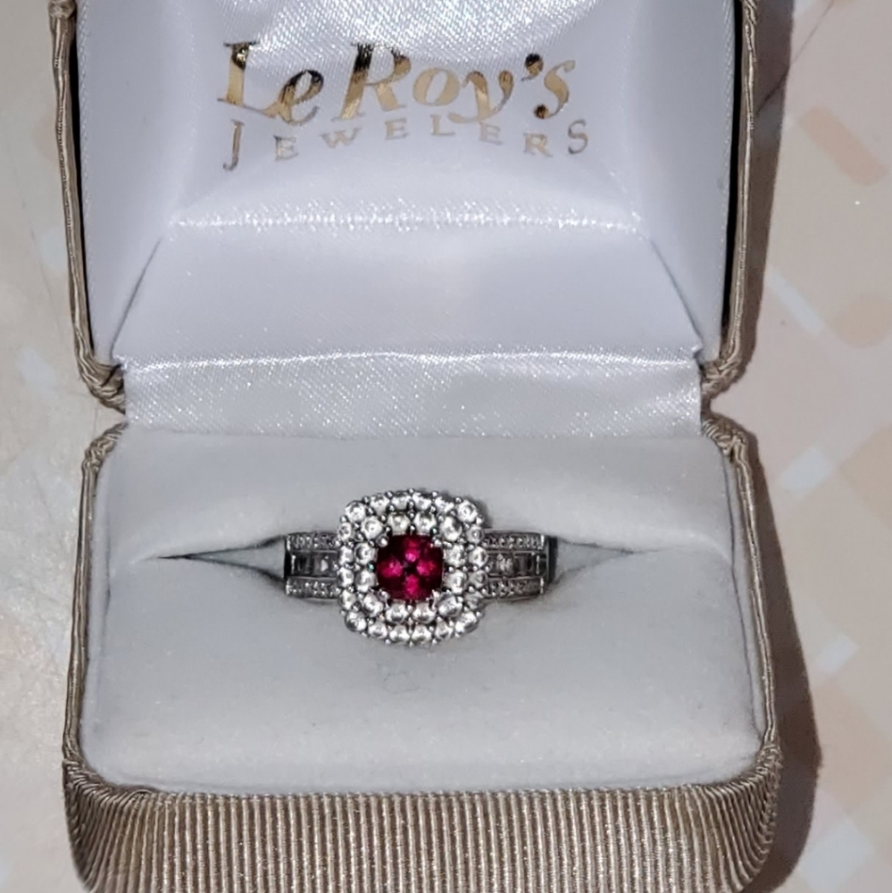 Ruby Halo ring size 7